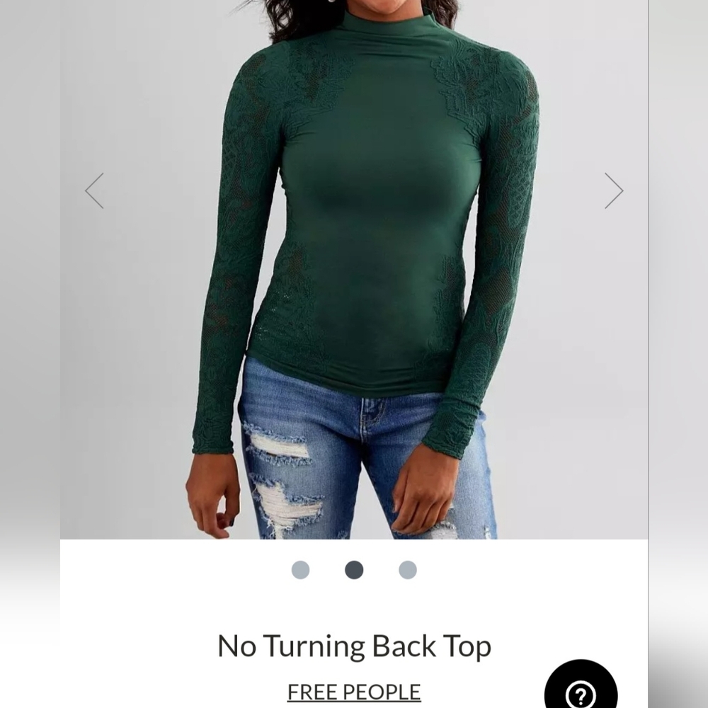 Free People No Turning Back Top size M/L in Hunter Green